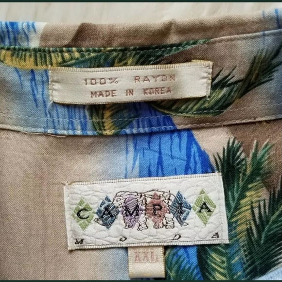 Campia Moda Mens 2XL Rayon Short Sleeve Button-Up - Picture 5 of 8